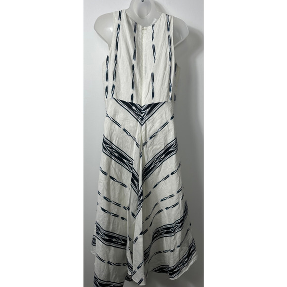 Lauren Ralph Lauren Black Label Sz 8 Handkerchief Maxi Dress 100% Linen Lined B1 - Picture 4 of 8